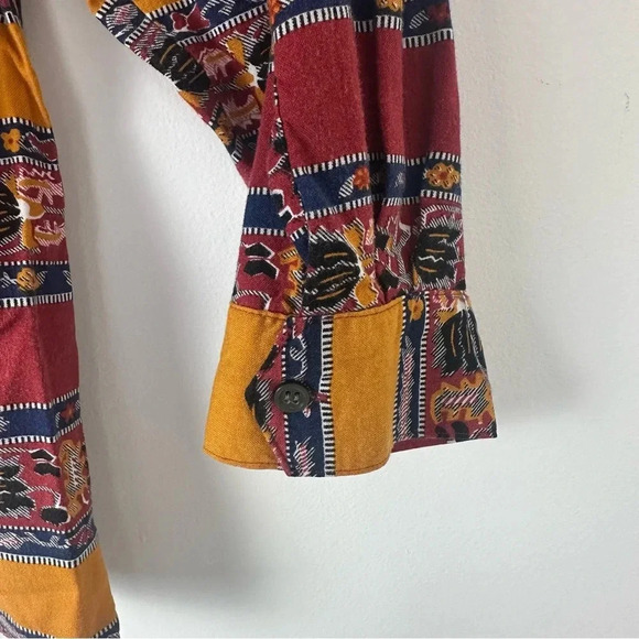 Guess by Georges Marciano Vintage Button Down Shirt Size 3/XL Striped Floral 90s - Picture 6 of 6